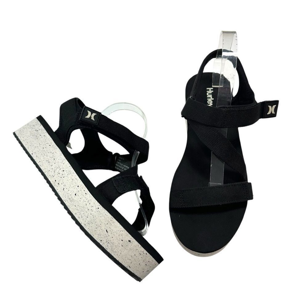 Hurley Women's Zesty Black Platform‎ Sandals, 10